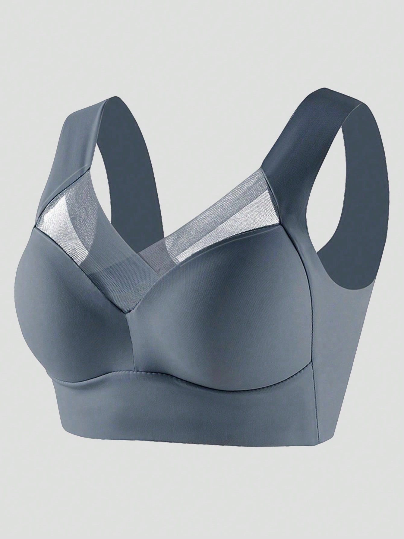 Women Seamless Solid Sports Bra, Wireless, For Everyday Wear