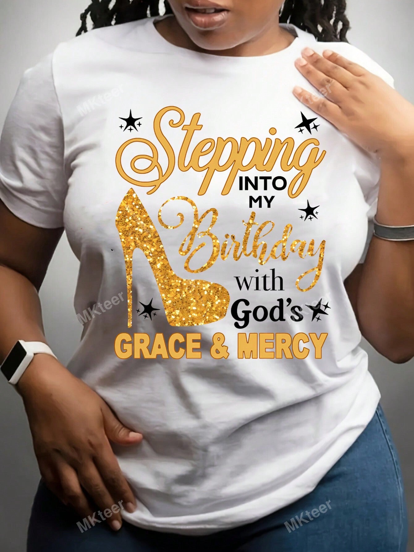 By God Spoiled By My Husband Letter Women Short Sleeve T-Shirt