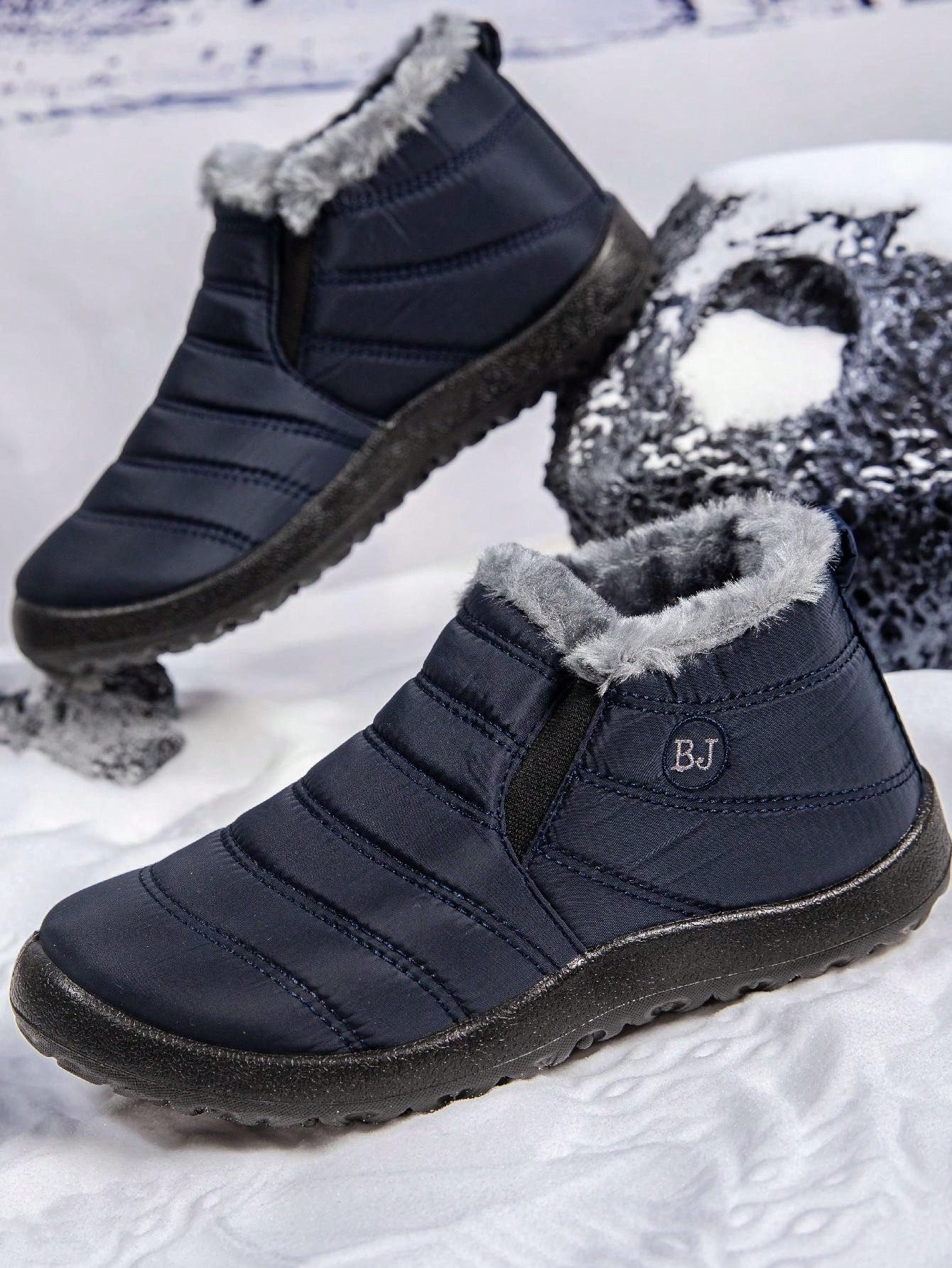 Women Boots Waterproof Ankle Boots With Low Heels Winter Boots Fashion Black Winter Shoes Women Warm Snow Botas Mujer Bottines