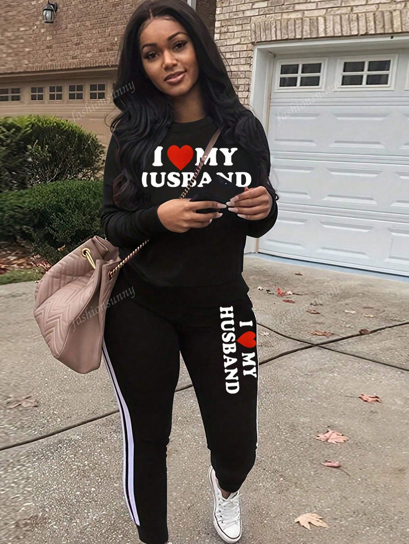 Women's Casual Letter Print Thickened Sports Suit