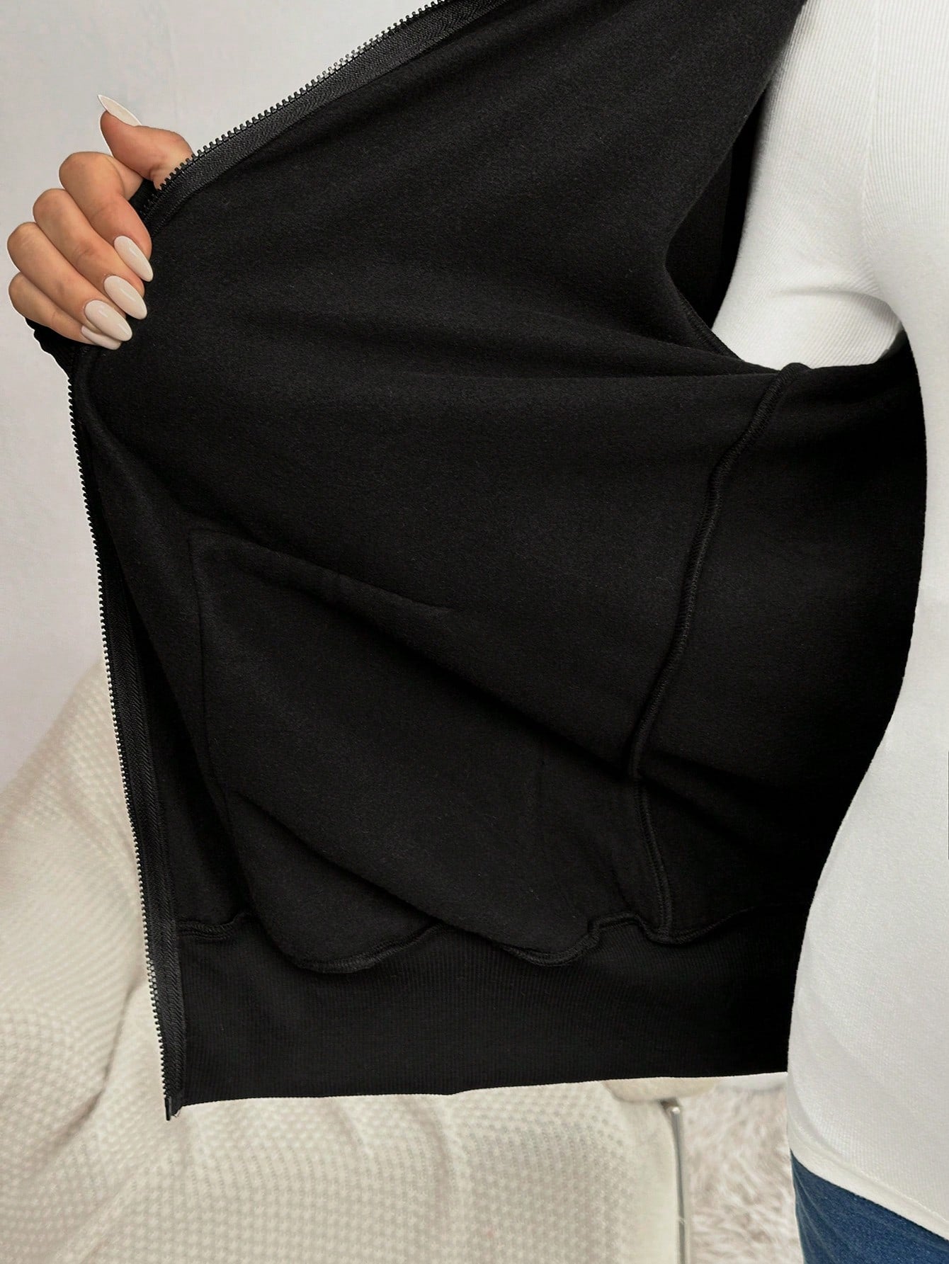 Maternity 3 In 1 Colorblock Trim Kangaroo Hooded Padded Long Sleeve Coat - Black, For Winter