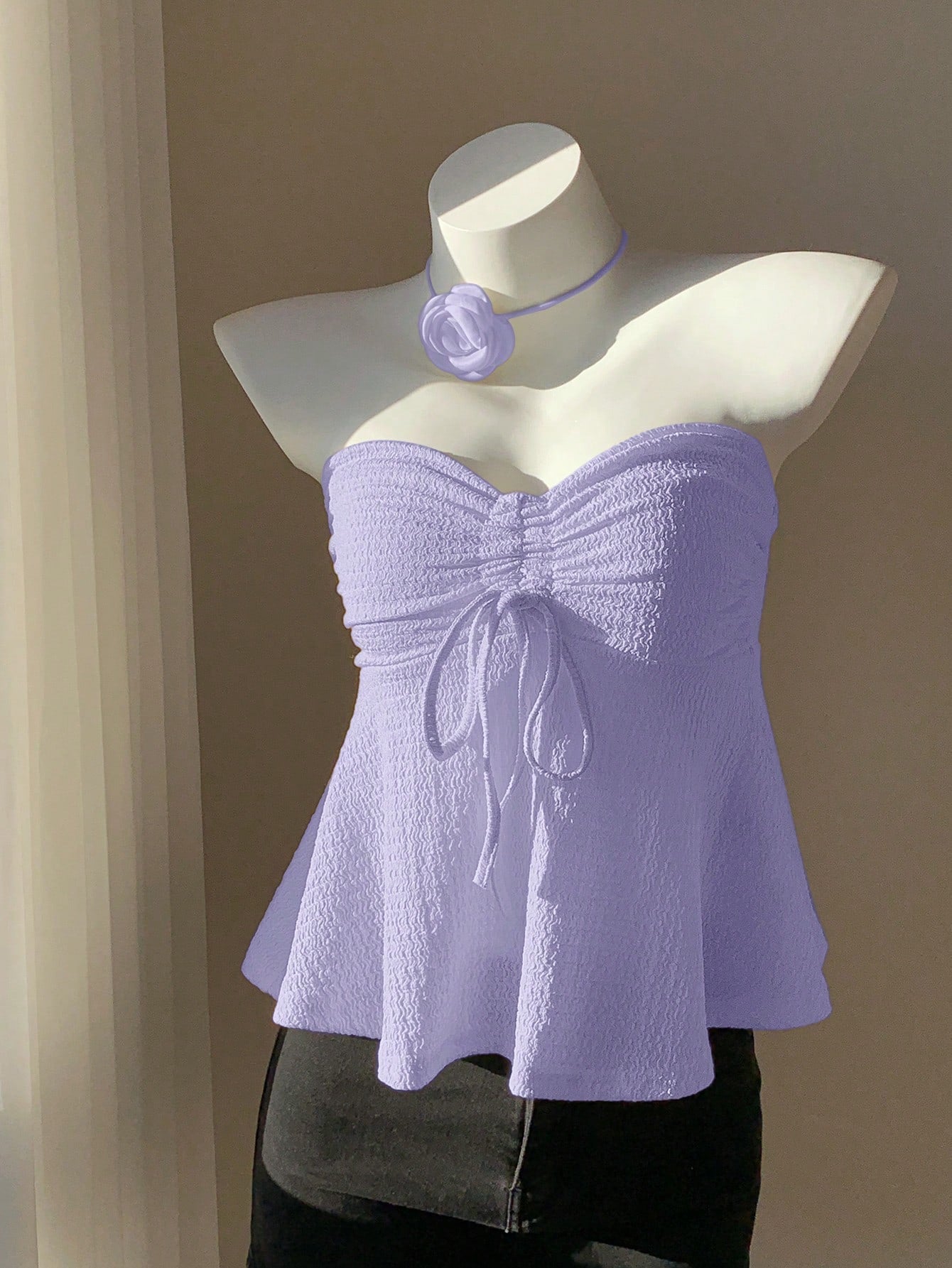 Comfortcana Drawstring Front Tube Top