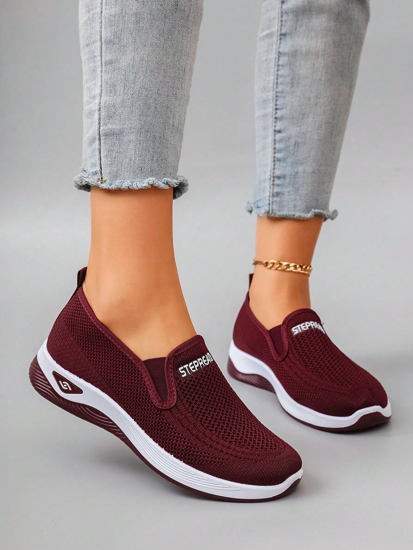 New Arrival Women's Casual Sports Shoes, Embroidered Comfortable Sneakers, Lightweight, Breathable Flat Slip-On Shoes, Shoes For Women