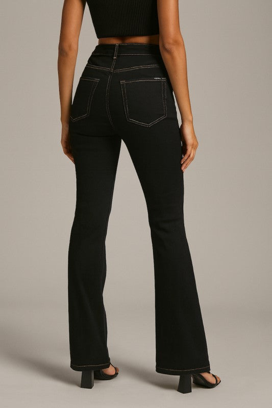 GJG Denim | Bootcut Jeans with Gold Gem Studs - Inseam 32