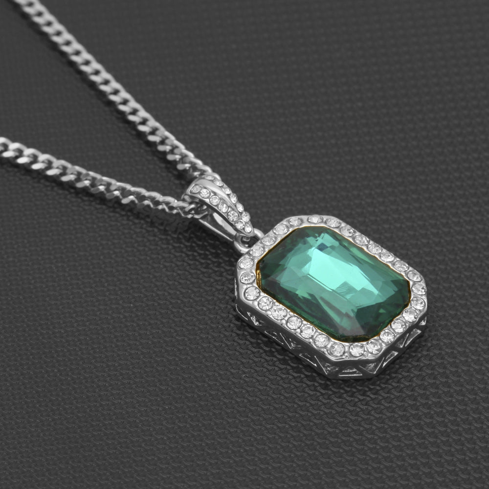 Hip-Hop Mini Diamond Pendant Necklace