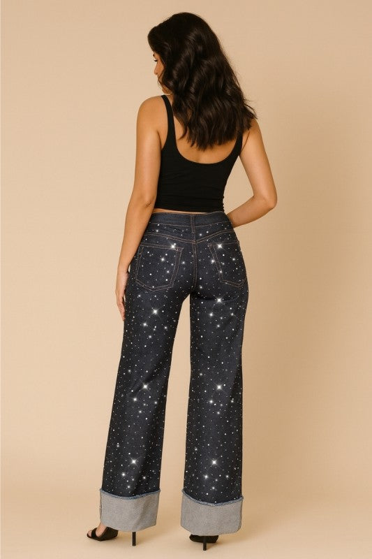 GJG Denim |Gary Low Rise Rhinestone Jean- Inseam 30 or 32
