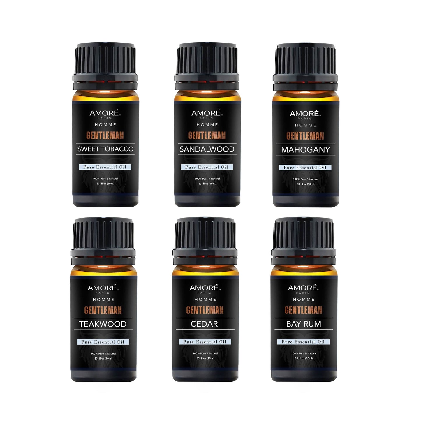 6-Pack: Gentlemen's 10ml Premium Grade Fragrance Essential Oil Gift Set