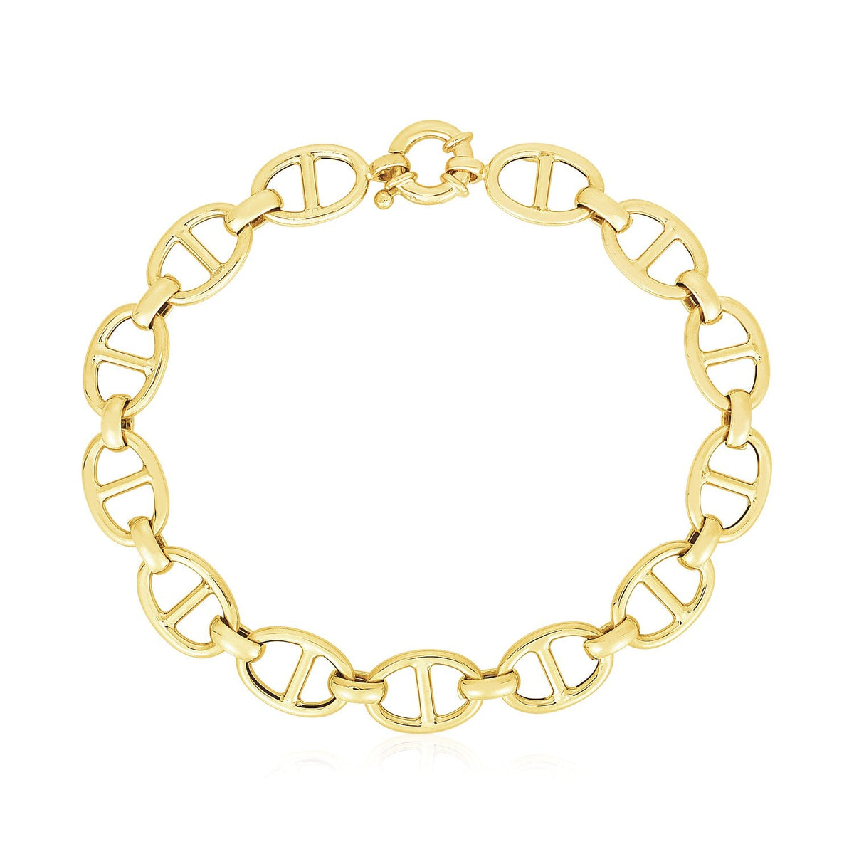 14k Yellow Gold High Polish Mariner Link Bracelet (8.80 mm)