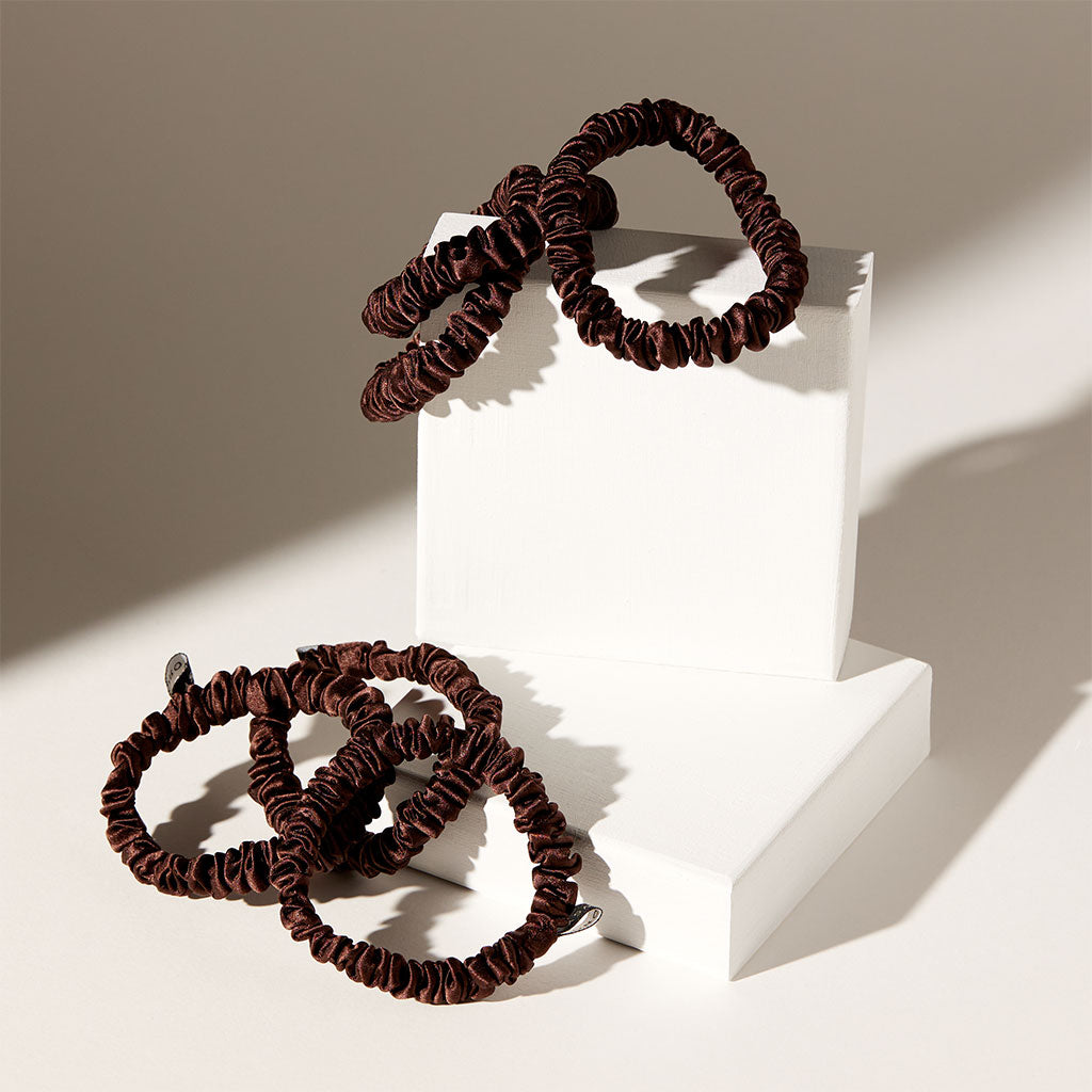 Skinny Scrunchie Set - Cocoa Glow