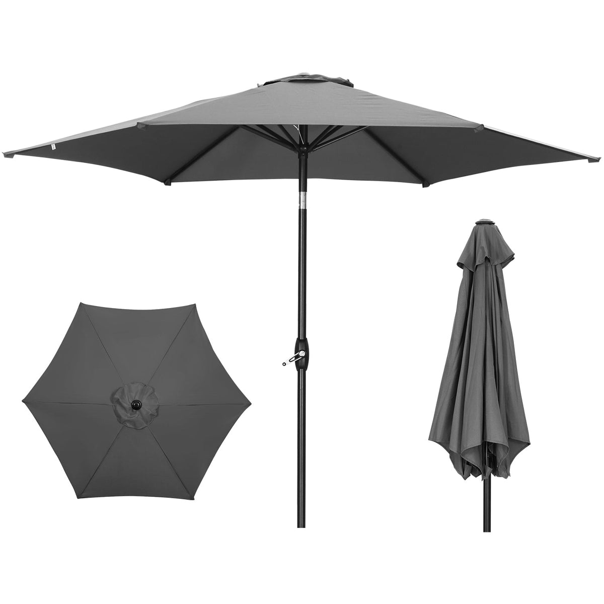 Ainfox 9ft Patio Umbrella with Push Button Tilt and Crank, UV and Waterproof