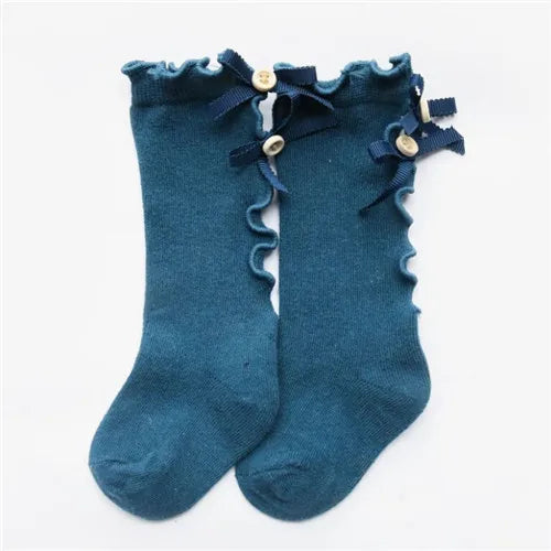 Children Socks Knee High Toddler Trousers Cotton Baby Girls Lace Baby Socks Girl Leg Warms Baby Girl Bow Sock