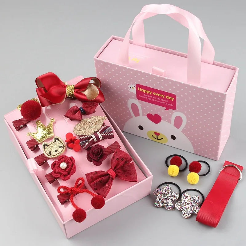 18 Pieces Baby Hair Accessories Princess Headdress Girls Headband Children Barrettes Headband Gift Set