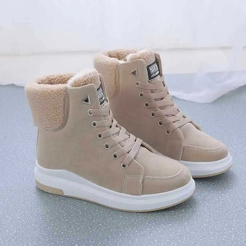 Warm Fleece-lined Martin Boots for Women - All-matching