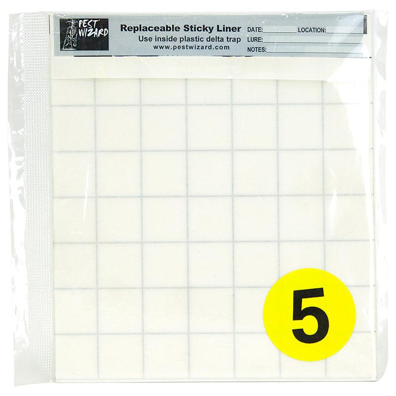 Pest Wizard Plastic Delta Trap Sticky Liner 5- Pack