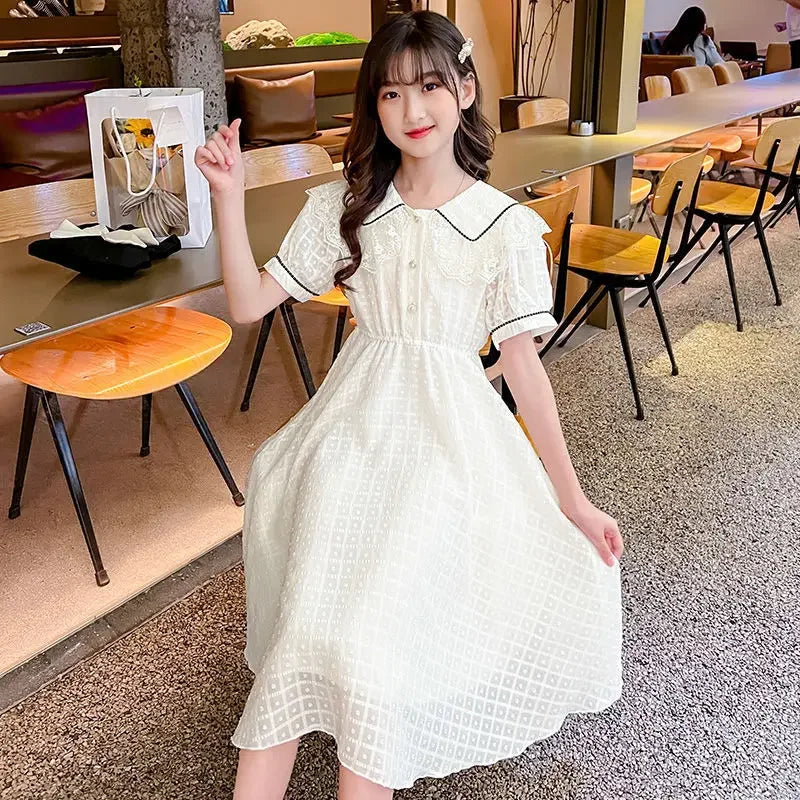 Girls' Dress 2025 Summer New Style Little Girl Princess Dress Stylish Children's Summer Dress