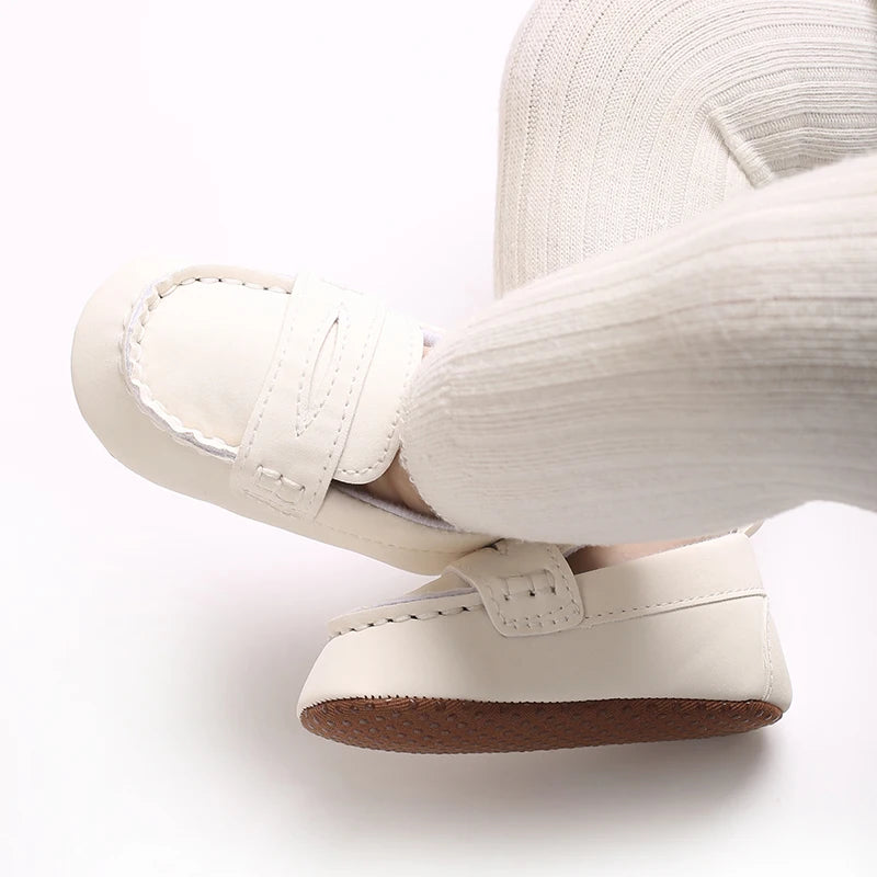 First Walking Shoes for Baby Boys Delightful Solid Color Slip-On Loafers Ligh Casual Sneakers