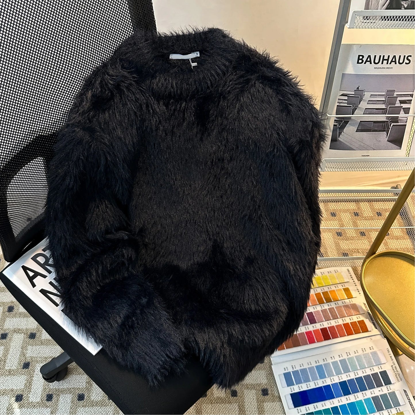 Men's Heavyweight Mink Sweater Loose Fit Thick Warm Knitted Pure Color Casual Autumn Winter Clothing Soft Long Sleeve round Neck