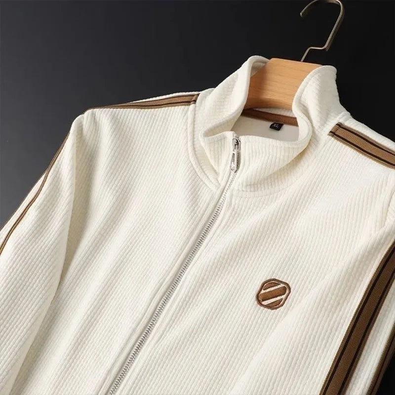 Men's casual sports suit 2025 autumn and winter new cotton bee sweater jacket pants two-piece set