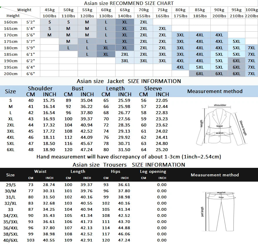 Suit Men's Casual Formal (Blazer+ Trousers) Business Gentleman Solid Color Hosting Four Seasons Slimming Wedding Fashion Suit