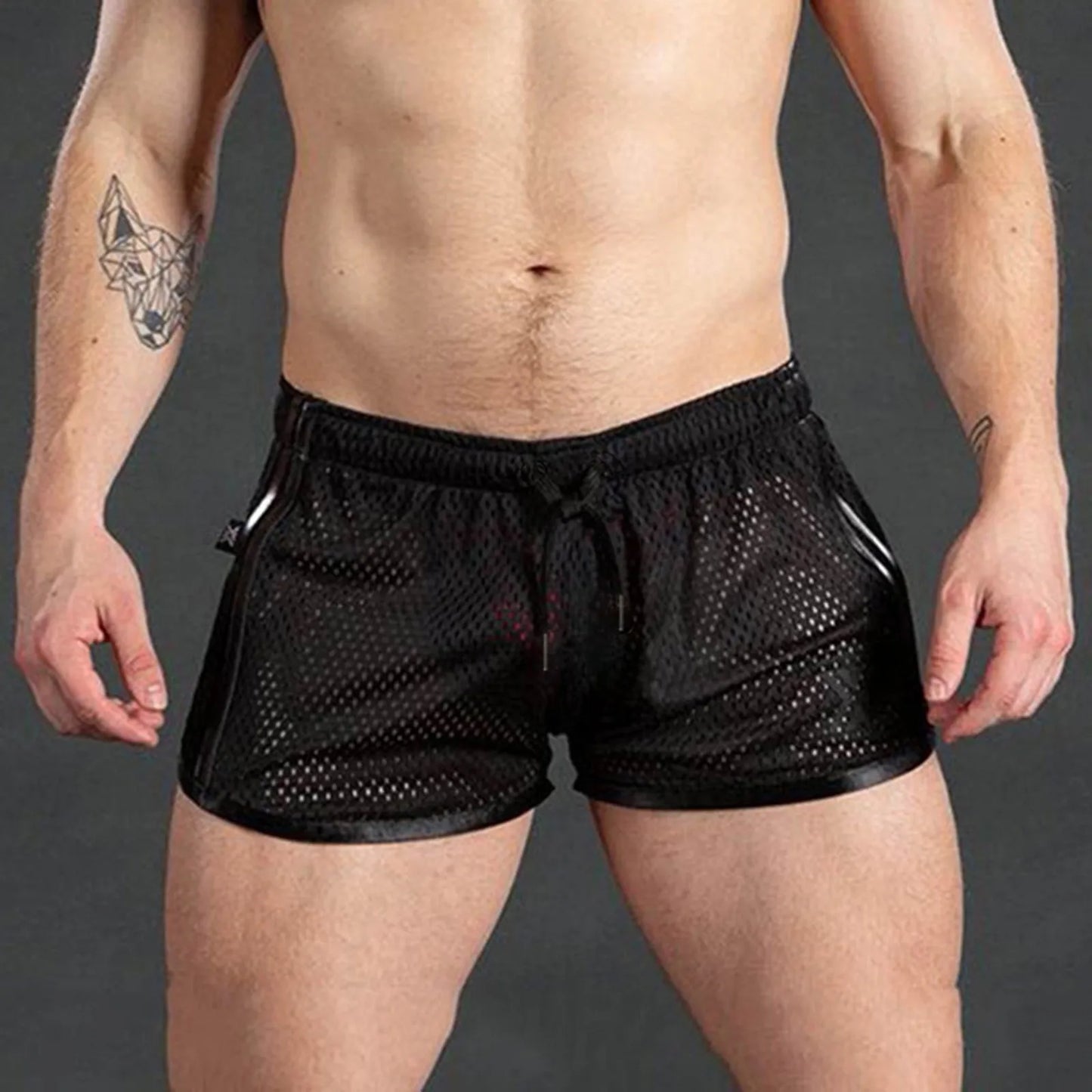 Men's Summer Simple Basic Solid Color Swimwear Fast-Drying Breathable And Comfortable Drawstring Beach Shorts