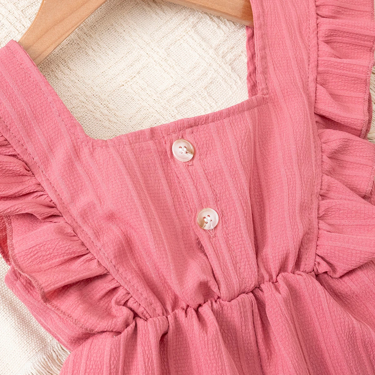 Girls' Summer Overall Pants /, Shoulder Pleated Side Bow Front, Loose Wide Leg, Casual Daily Playwear, 1-6 Years