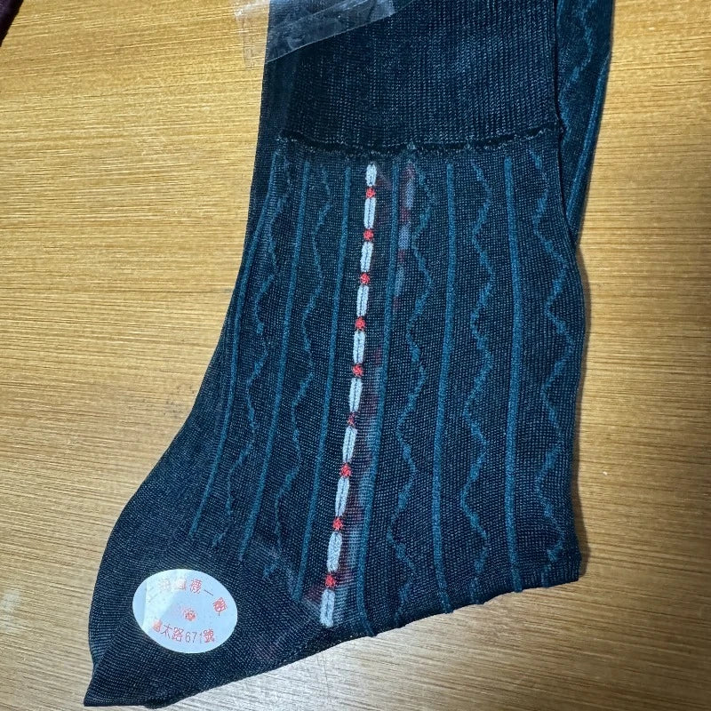 Male Dress Socks Sexy Exotic Business Formal Wear Suit Soft Thin Transparent Fashion Man Silk Stockings Gifts for Men Sheer Sock