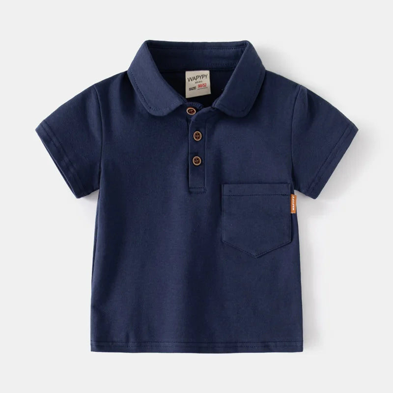 Long Sleeve Polo Shirts for Boys Spring Autumn Children Cotton Full Sleeve Shirt Black White Striped Classic Tops Baby Clothes