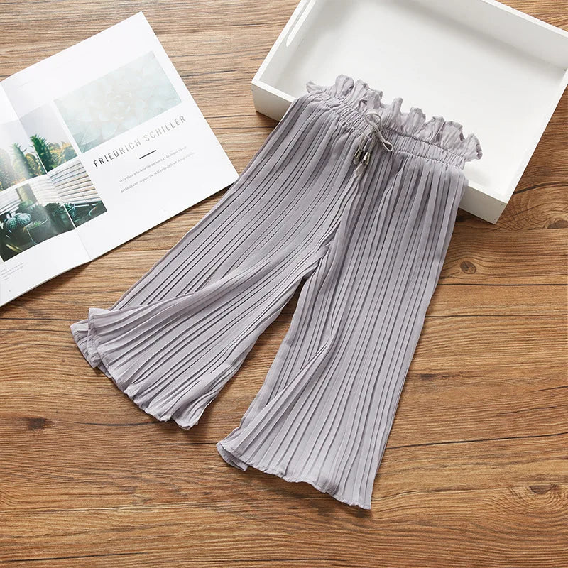 Girls' wide-leg pants new children's clothing girls' nine-point mosquito-proof pants little girls' pants summer casual pants