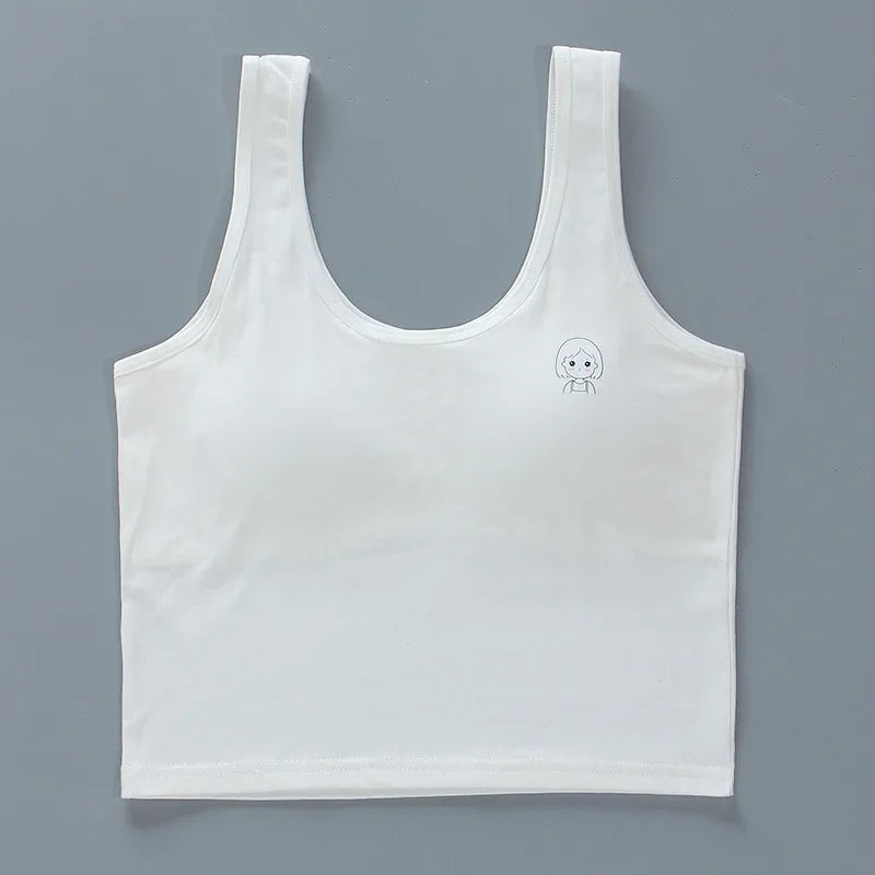 Girls Vest Long Cotton Children Tube Top Puberty Girls Bra Summer Wear Student Suspender Underwear Girl Underwear