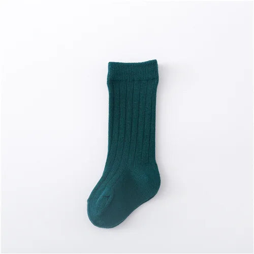 0-5Years Kids Boys Girls Socks Cotton Solid Striped Soft Baby Knee Long Children's Socks School Sport Baby Boy Sock 12 Color