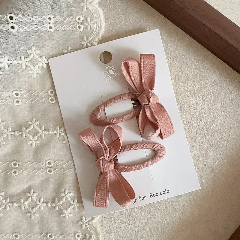 Belt Bow Baby Hair Clip for Girl Sweet Fashion Solid Color Leaf Series Barrettes for Toddler Cute BB Clip Kids Hair Accessories