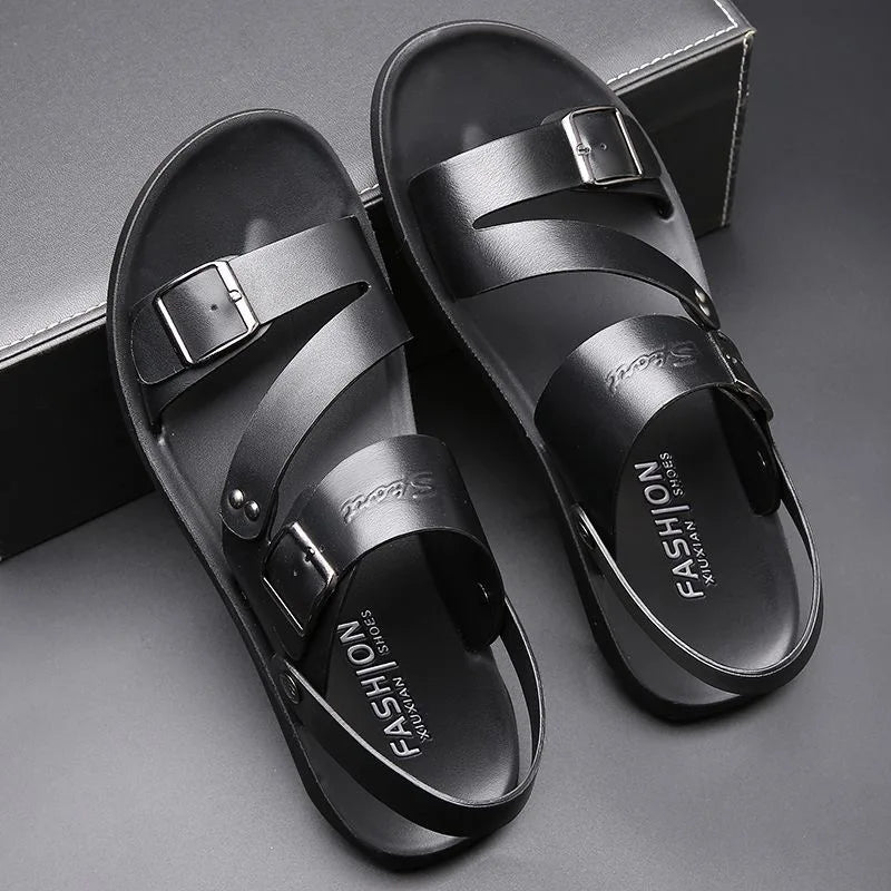 Men's Summer Fashion Comfortable Beach Shoes Dual-Wear Slip-On Soft Bottom Anti-Slip Trendy Sandals-HX2024