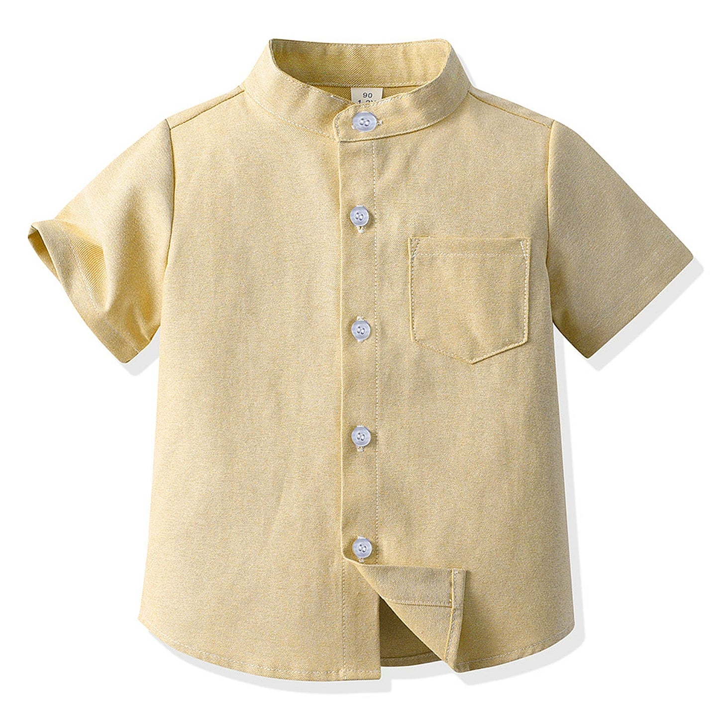 Girls' School Uniform,Long/Short Sleeve Blouse,Single Breasted High Collar Boys Shirts,Formal Kids Button-Down Gentleman Tops
