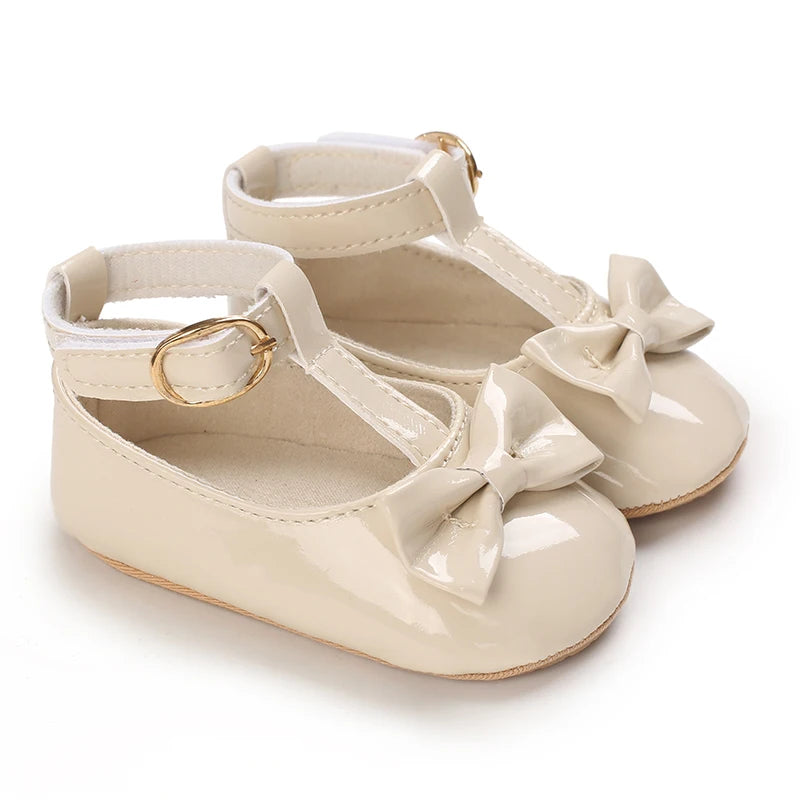 Girls' Princess Shoes Red Shoes Butterfly Bow Shiny Surface Walking Shoes Ladies' Baby Shoes Baby Shoes For Going Out Low