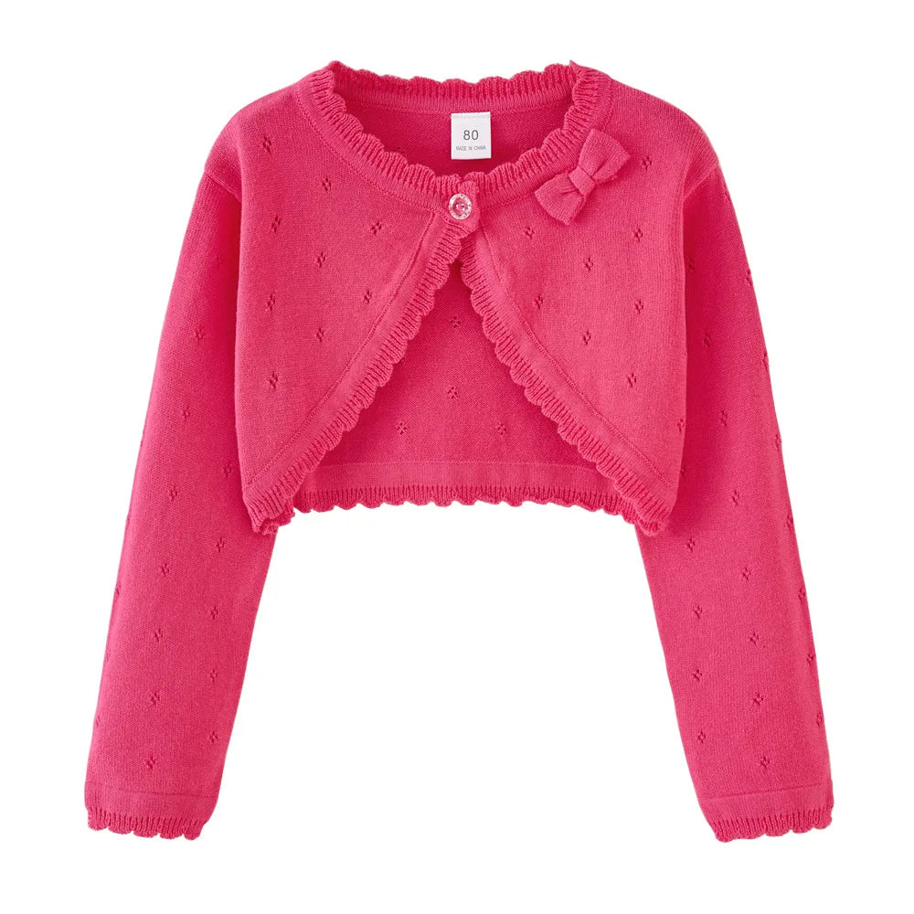 0-10yrs White Girls Cardigans Sweater Jacket Kids Girl Coat for 1 2 3 4 5 6 Years Old Outcoat Shawl Girls Clothing