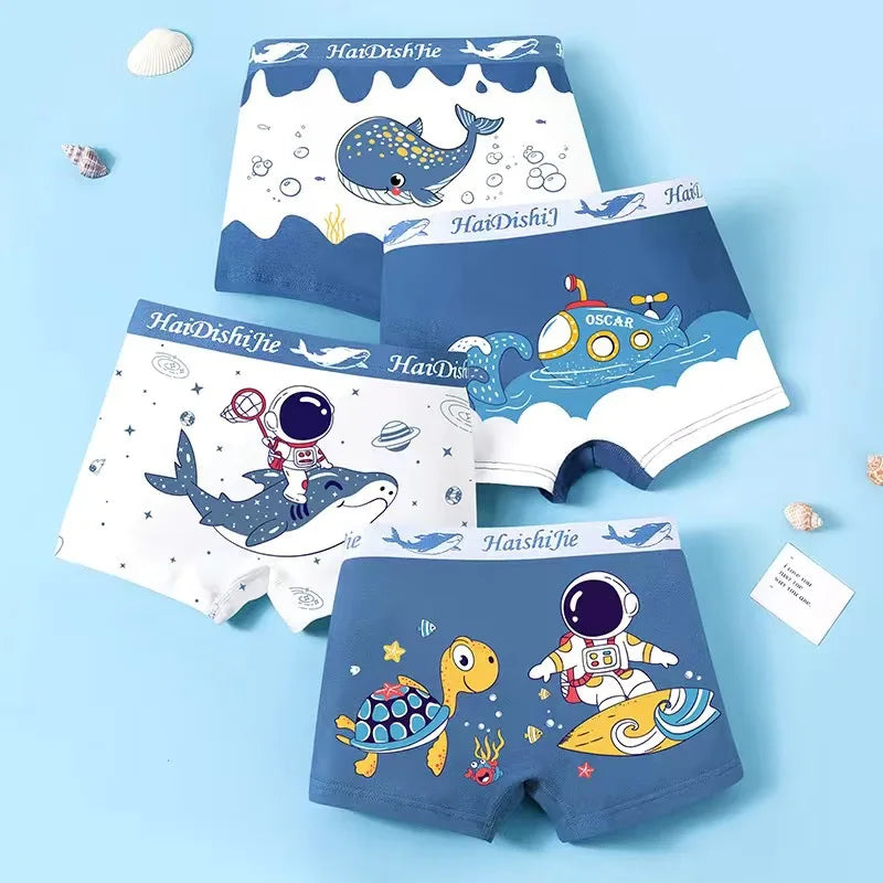 Boy Pure Cotton Four Cornered Underwear Without Buttocks Boys' All Cotton Thin Flat Corner Shorts Baby Pants Children's Bottoms
