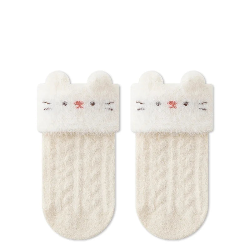 Newborn Baby Socks For Girls Boys Winter Warm Thick Cartoon Infant Toddler Sock Outdoors Warm Children's Floor Socks 0-5Years