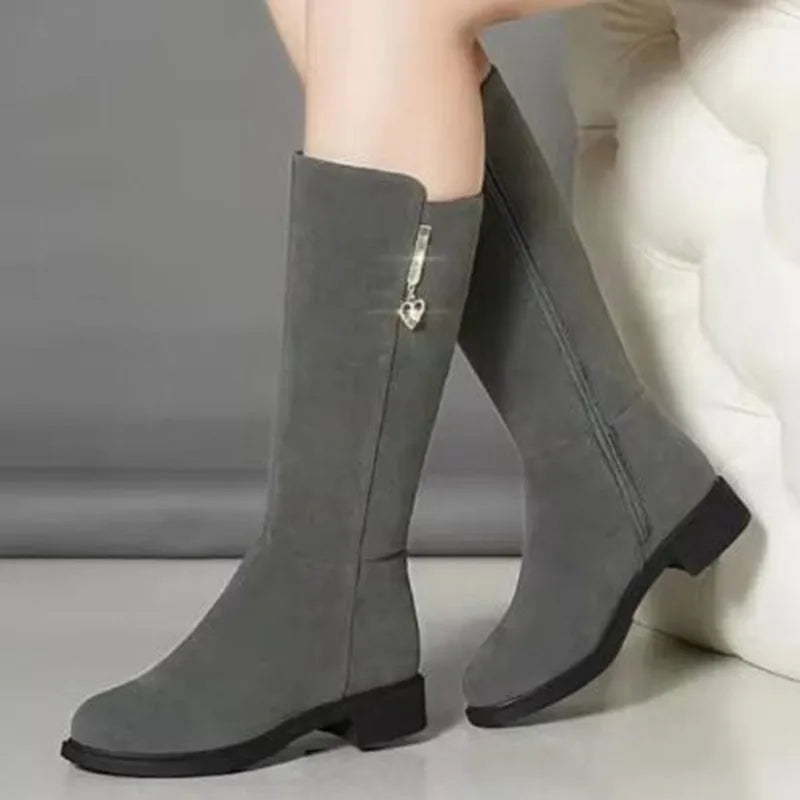 Thigh High Boot Warm Plush Snow Boots Side Zipper Snow Boots