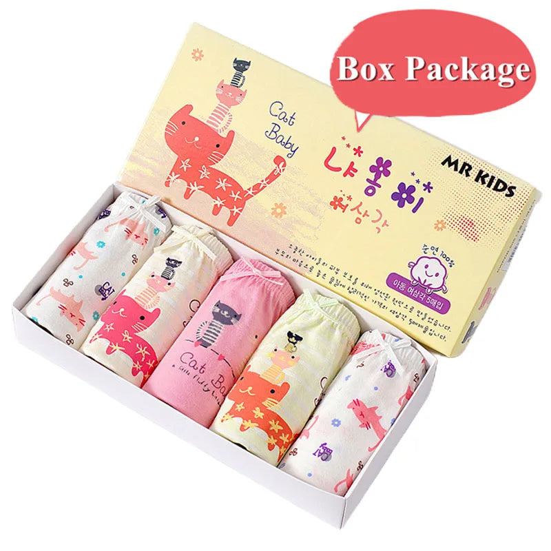 5 Packs/Box Children Underwear Girls Panties Cotton Comfortable Toddlers Kids Triangle Underpants Breathable Briefs For Girls