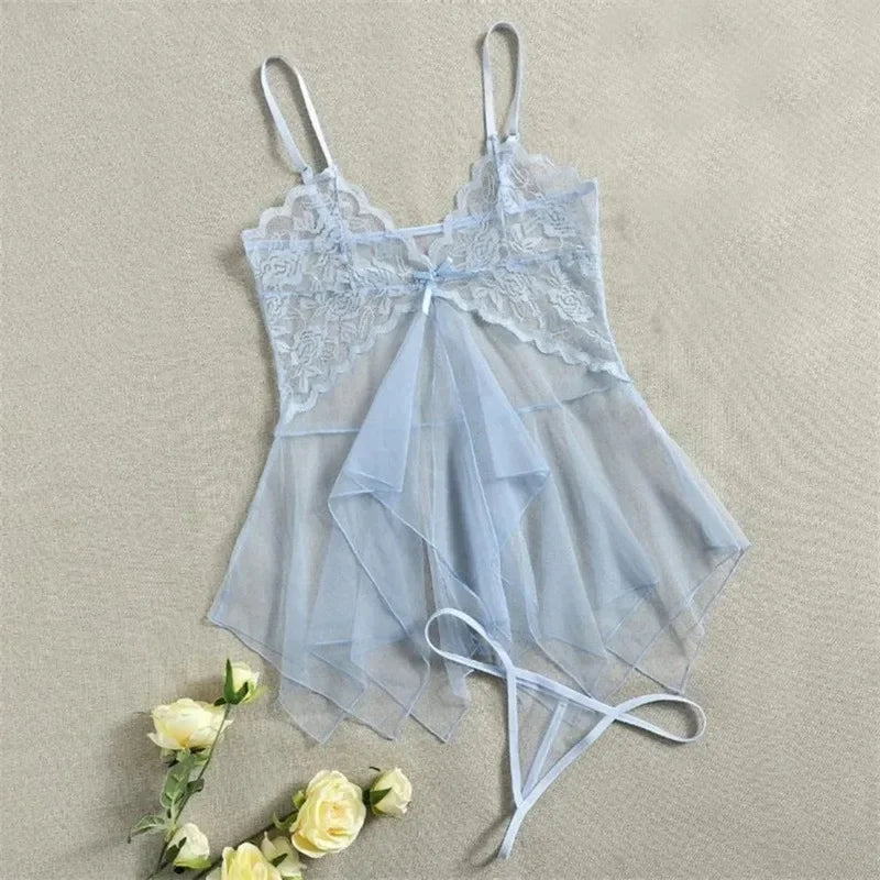 Sexy Lingerie For Fine Women Women'S Lace Fluoroscopy Beauty Tulle Elegant Reverie Sexy Lingerie Fantasy Tulle Intimate Set