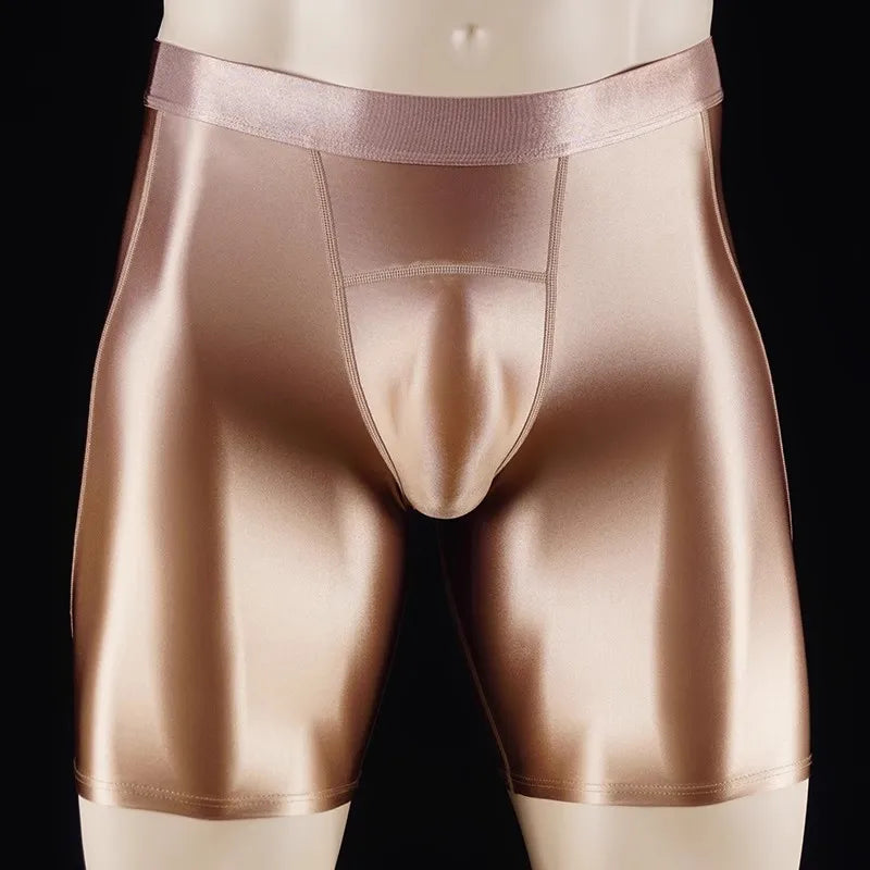 Men Thin Fitness vest Tights suit Slim Bottoms Satin Glossy Leggings Streetwear Athletic Shorts Quick-drying Compression Pants
