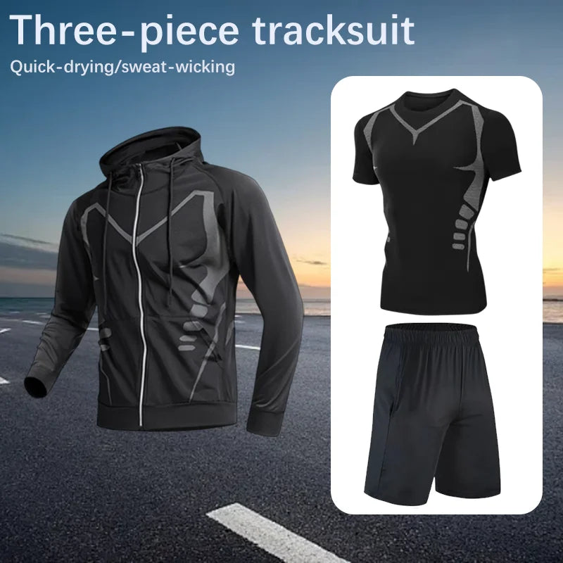 Men's Breathable Sports Suit Sweat-Wicking Lightweight Stylish New Style Clothing Trendy Spring Summer Fitness Casual Wear