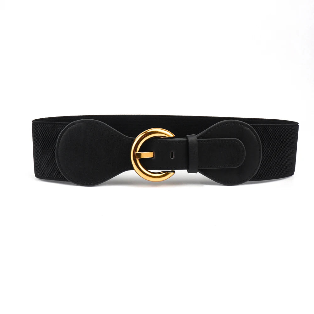 Women Belts PU Leather Corset Belt Female Metal Buckle Belts for Ladies Leisure Dress Jeans Wide Waistband