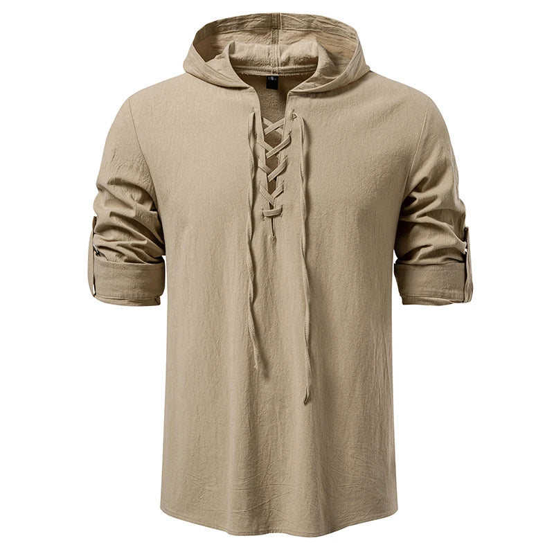 Men Long Sleeve Shirts Drawstring Style Mens Dress Shirts Hoody Casual Male Clothes Chemise Hemd Homme Hoodie Shirt H264