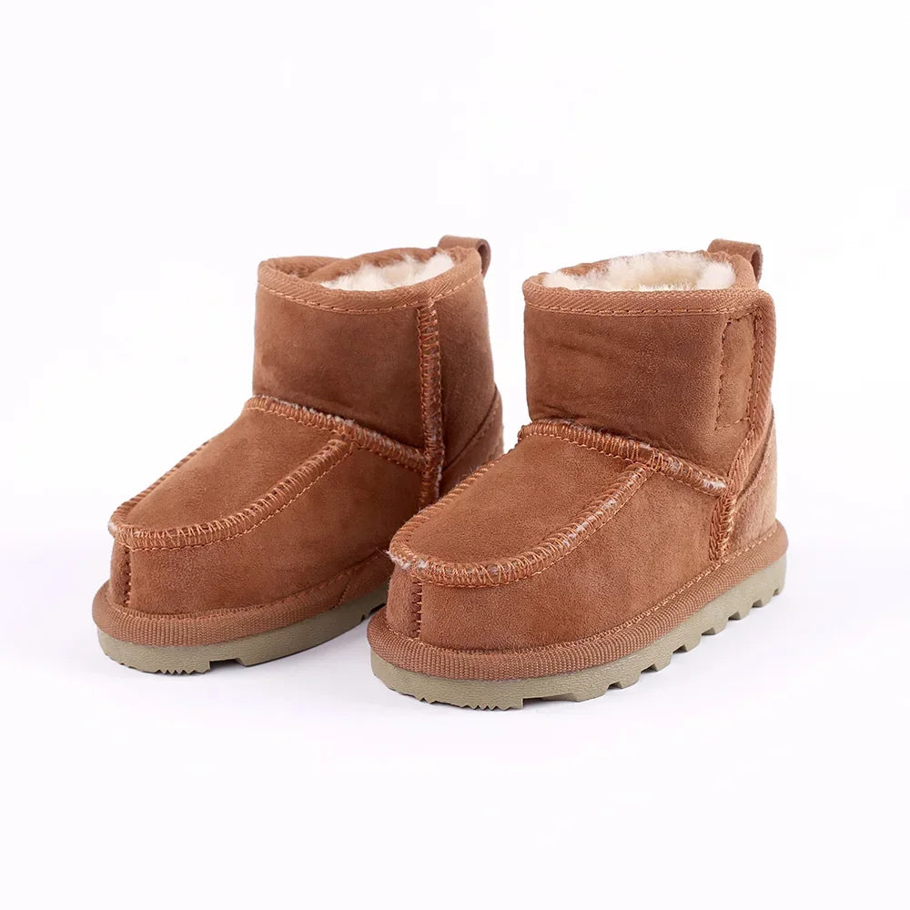Baby Snow Boots for boys and girls Kids Snow Boots Sheepskin Real Fur Shoes Children Geanuine Leather Australia Shoes