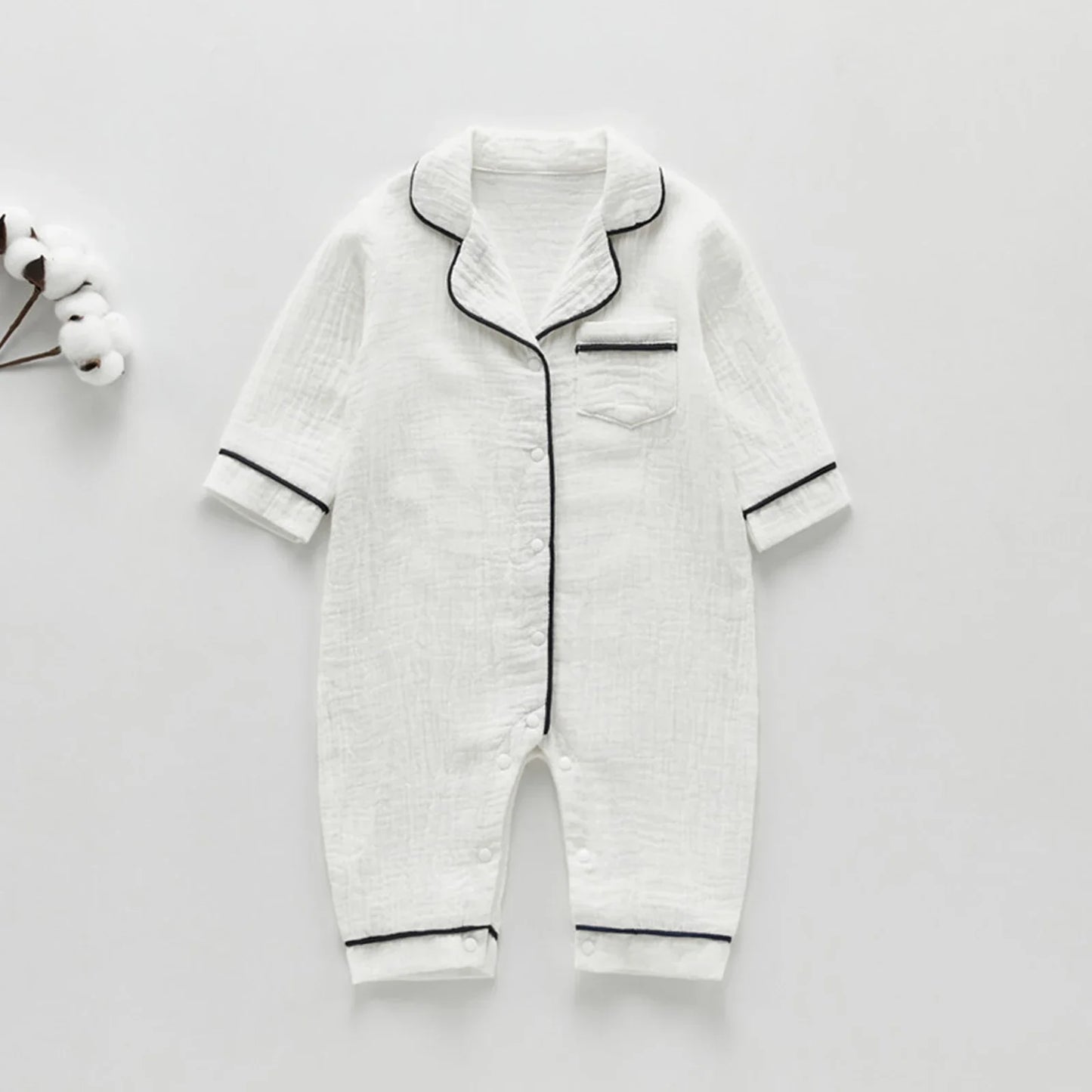 Muslin Cotton Baby Bodysuit Clothes Toddler Cartoon Pajama Rompers Newborn Jumpsuits Infant Boys Girls Long Sleeve Outfits