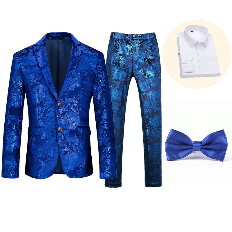 2026 Men's Suit Two Piece Sets Single-breasted Blazer Jackets and Pants Wedding Suits for Men Party Banquet Tuxedo Dress Outfits