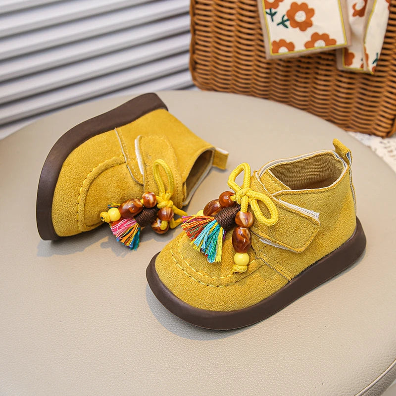 Baby Boys Girls High-top Casual Shoes 2025 New Autumn Toddler Walking Shoes Soft Sole Breathable First Walker Outdoor Daily Wear