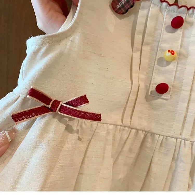 Girls' Vacation Dress 2025 New Summer Style Fashionable Dress for Children and Baby Girls, Cute Vest Dress
