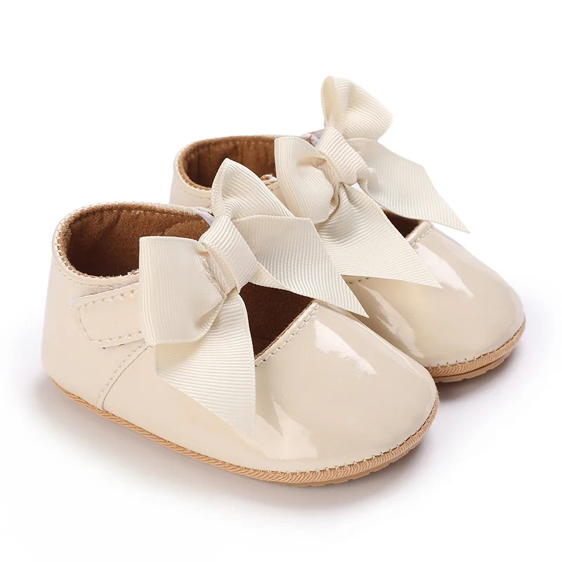 Baby Girl Shoes Bow Flats Toddler Sandals Non-slip Soft Sole Newborn Formal First Walkers Christening